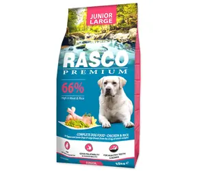 Rasco Premium Junior Large kura s ryžou 15kg / Granule pre šteňatá 