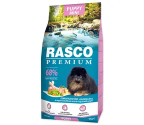 Rasco Premium Puppy Mini kura s ryžou 1kg / Granule pre šteňatá 