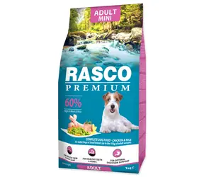 Rasco Premium Adult Mini kura s ryžou 1kg / Granule pre dospelých psov 