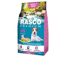 Rasco Premium Adult Mini kura s ryžou 3kg / Granule pre dospelých psov 