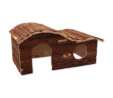 Small Animals Domček Kaskada drevený s kôrou 43cm