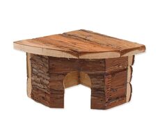 Small Animals Domček Rohový drevený s kôrou 16cm