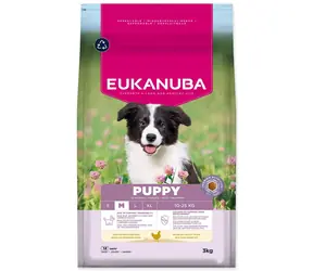 Eukanuba Puppy Medium rich in fresh chicken 3kg / granule pre šteňatá / pre stredné plemená 