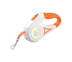 Rojeco Automatické vodítko pre psov LED 5 m (biele a oranžové)