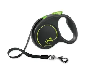 Flexi Black Design S opasok 5m čierno-zelené / Vodítko 