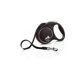 Flexi Black Design M opasok 5m čierno-strieborné / Vodítko 
