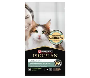PURINA Pro Plan Liveclear Sterilised Adult Lososová 1.4 kg / Granule pre mačky / pre kastrované