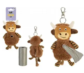 Pet Pro Highland Cow 3D Plush Poop Bag Holder with 20 Bags / Držiak na vrecká 