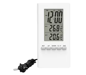 Solight TE09 biela / teplomer &amp; teplota / veľký displej / dátum / čas