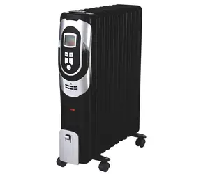 Guzzanti GZ 411BD čierna / olejový radiátor / 11 rebier / 2500 W / 3 vykurovacie stupne / 4 kolieska / 24h časovač / displej