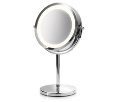 Medisana CM 840 kozmetické zrkadlo 2v1 / LED osvetlenie / 5x zväčšenie / 4X AAA / priemer 13 cm / strieborná