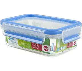 Emsa Clip &amp; Close 0.55 l modrá / Dóza na potraviny / BPA FREE