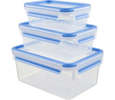 Emsa Clip &amp; Close súprava 3ks / Dózy na potraviny / BPA FREE / 0.55 l &amp; 1 l &amp; 2.3 l