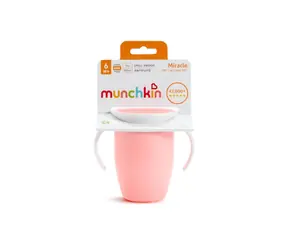 Munchkin - Juniorský netečúci hrnček 360° s uškami 207 ml-ružový