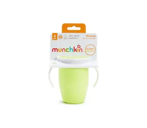 Munchkin - Juniorský netečúci hrnček 360 ° s uškami 207 ml-zelený