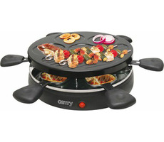 Camry CR 6606 čierna / elektrický raclette grill / 1200 W / 6 panvíc / nepriľnavý povrch