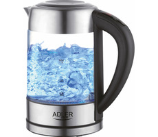 Adler AD 1247 strieborná / rýchlovarná sklenená kanvica / 2200 W / 1.7 L / teplota 60-100 °C