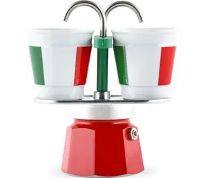 Bialetti Mini Italia darčeková sada / 2 espresso šálky &amp; moka kanvice