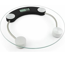 Esperanza EBS007K Jukari osobná digitálna váha priehľadná s čiernou / 180 kg / tvrdené sklo / indikácia slabej batérie