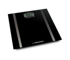 Esperanza EBS018K Samba osobná multifunkčná váha čierna / 180 kg / tvrdené sklo / indikácia slabej batérie