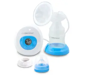 Esperanza ECM001B Bebita odsávačka mlieka bielo-modrá / elektrická / sania aj stimulácia / 150 ml