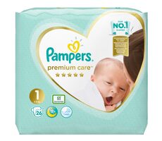 Pampers Premium Care Pack S1 Newborn (26ks) / Plienky / Veľkosť 1 (2-5 kg)