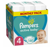 Pampers Active Baby Monthly Pack (180 ks) / Plienky / Veľkosť 4 (9-14 kg)