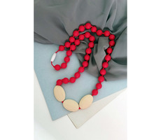 MIMIKOI - Dojčiace korále červený s kamienkami