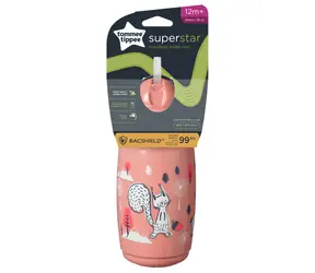Tommee Tippee Superstar 266ml ružová / Netečúci termohrnček so slamkou / od 12 mesiacov