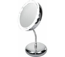 Adler AD 2159 strieborná / kozmetické zrkadlo / LED / priemer 15 cm / 4x LR03