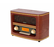 Adler AD 1187 hnedá / retro rádio / FM / Bluetooth / AUX / Stereo / LCD / 2x5W