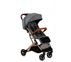 MoMi ESTELLE Športový kočík šedý so zlatým rámom