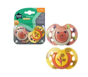 Tommee Tippee Cumlík C2N silikón Fun 2ks rôzne farby | 6 - 18 mesiacov
