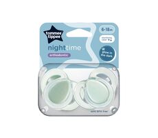 Tommee Tippee Cumlík C2N silikón Night 2ks | 6 - 18 mesiacov
