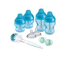 Tommee Tippee Sada dojčenských fľaštičiek C2N ANTI-COLIC s kefou Blue