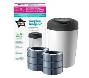 Tommee Tippee Výhodná sada Sangenic kôš na plienky Simplee šedý + 6x kazeta
