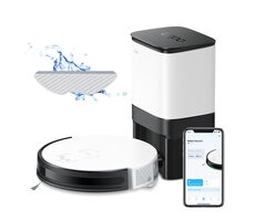 TP-LINK Tapo RV10 Plus biela / Robotický vysávač + základňa / vysávanie &amp; mopovanie / WiFi / BT / 2600 mAh / HEPA