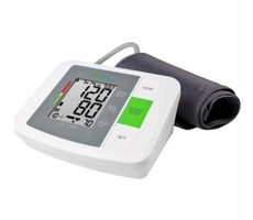 Medisana BU 90E tlakomer na paži biela / LCD displej / pamäť pre 2 osoby / 4x AAA / detekcia arytmie / stupnica WHO
