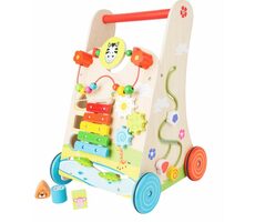 Small Foot Drevené chodítko kvetinová lúka / od 12 mesiacov