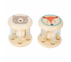 Small Foot Detská pastelová hrkálka s guličkami sada 2ks / od 0 rokov