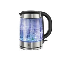 Russell Hobbs Glass 21600-57 strieborná / rýchlovarná kanvica / 2200W / 1.7L / priehľadná