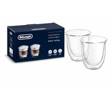 DeLonghi DLSC311 poháre na cappuccino / 2ks / 270ml / termopoháre / borosilikátové sklo