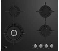 Beko HILW64222S čierna / Plynová varná doska / 4 platne
