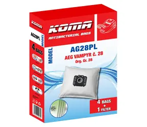 KOMA AG28PL Vrecká do vysávača AEG Vampyr č.28 plastovým čelom / 4ks