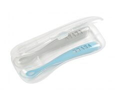 Beaba Prvá lyžička silikónová 2ks s puzdrom Windy Blue