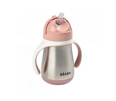Beaba Hrnček termoizolačný so slamkou nerez 250ml ružová