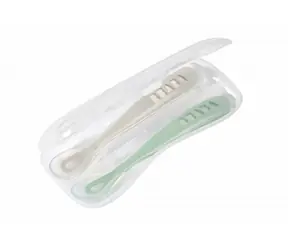 Beaba Prvá lyžička silikónová 2ks s puzdrom Grey