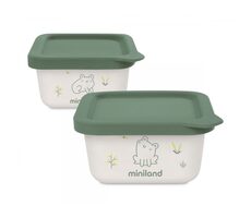 Miniland Misky na jedlo hermetické Natur žaba 2 ks