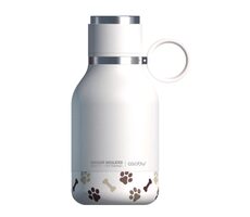 Asobu Dog Bowl Bottle White 0.975 L / Fľaša s miskou pre psa / chladný až 24 hodín / nerezová oceľ