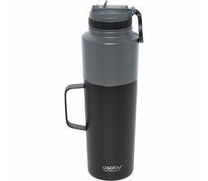 Asobu Twin Pack Bottle with Mug black 0.9 L + 0.6 L / termofľaša + hrnček / nerezová oceľ